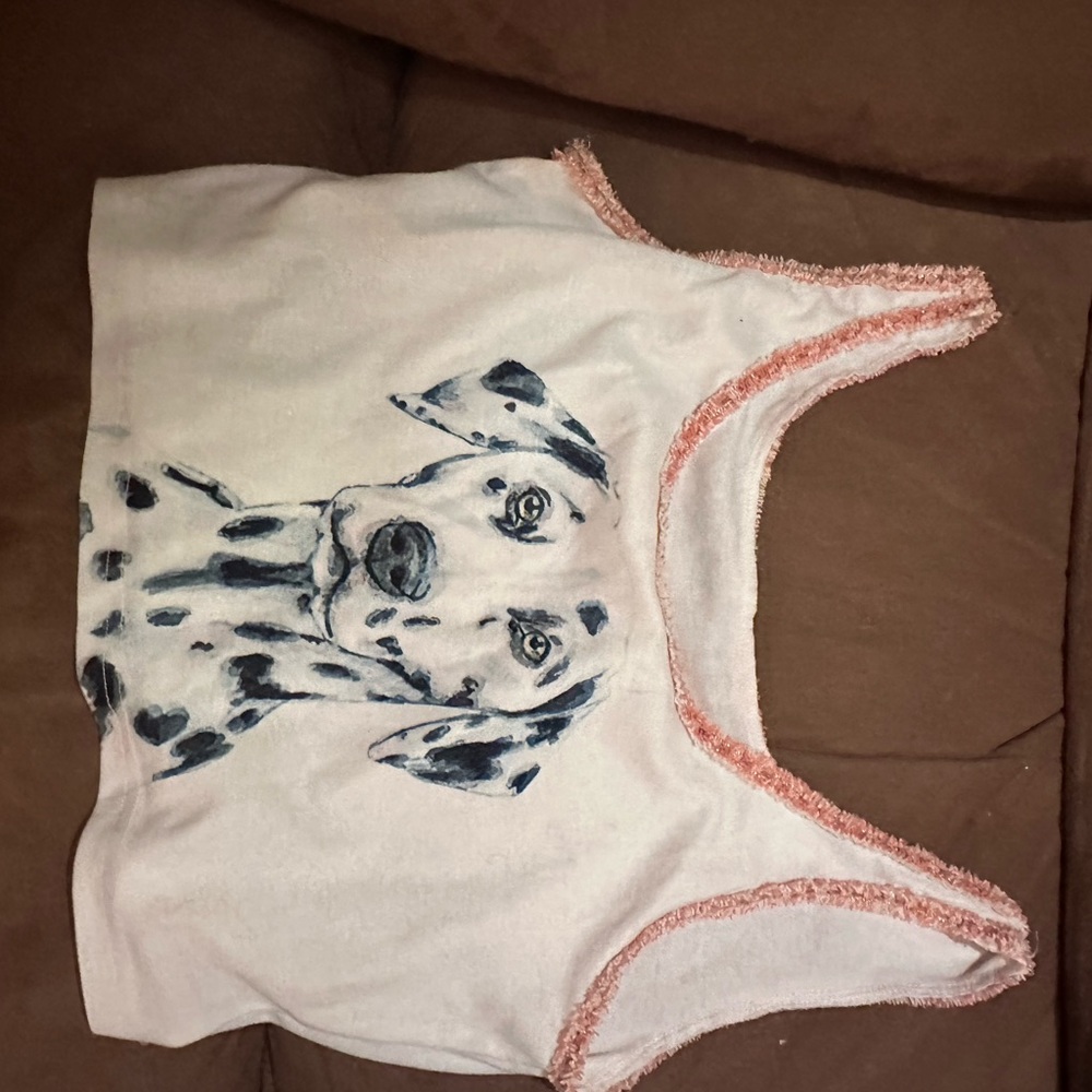 SHEIN White Tank Top with Pink Accents